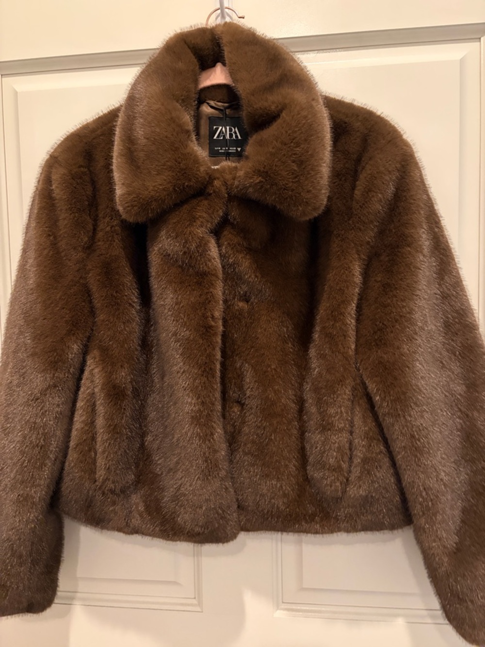 ZARA Brown Faux-Fur Teddy Jacket